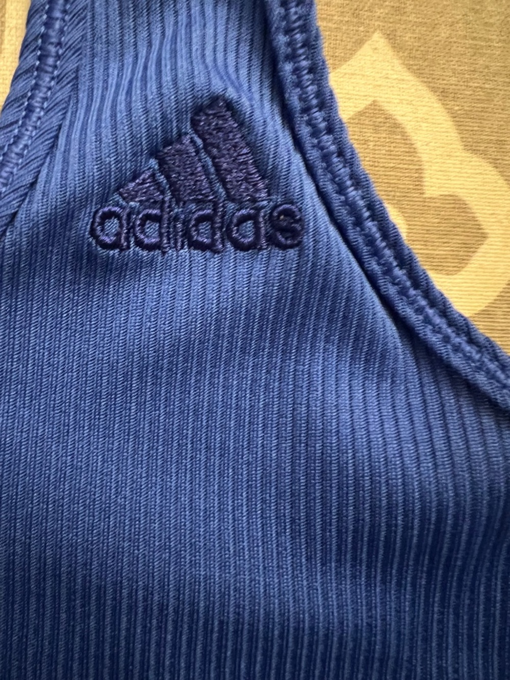 Adidas Ribbed Racerback Performance Tank | Royal Blue | Size M - Picture 2 of 6